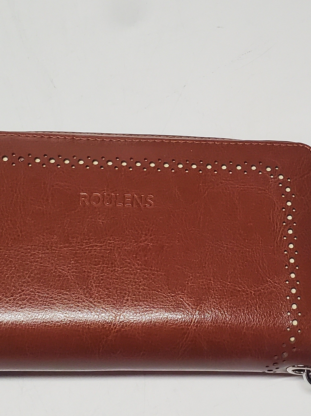 RouLens Brown Leather Clutch Wallet